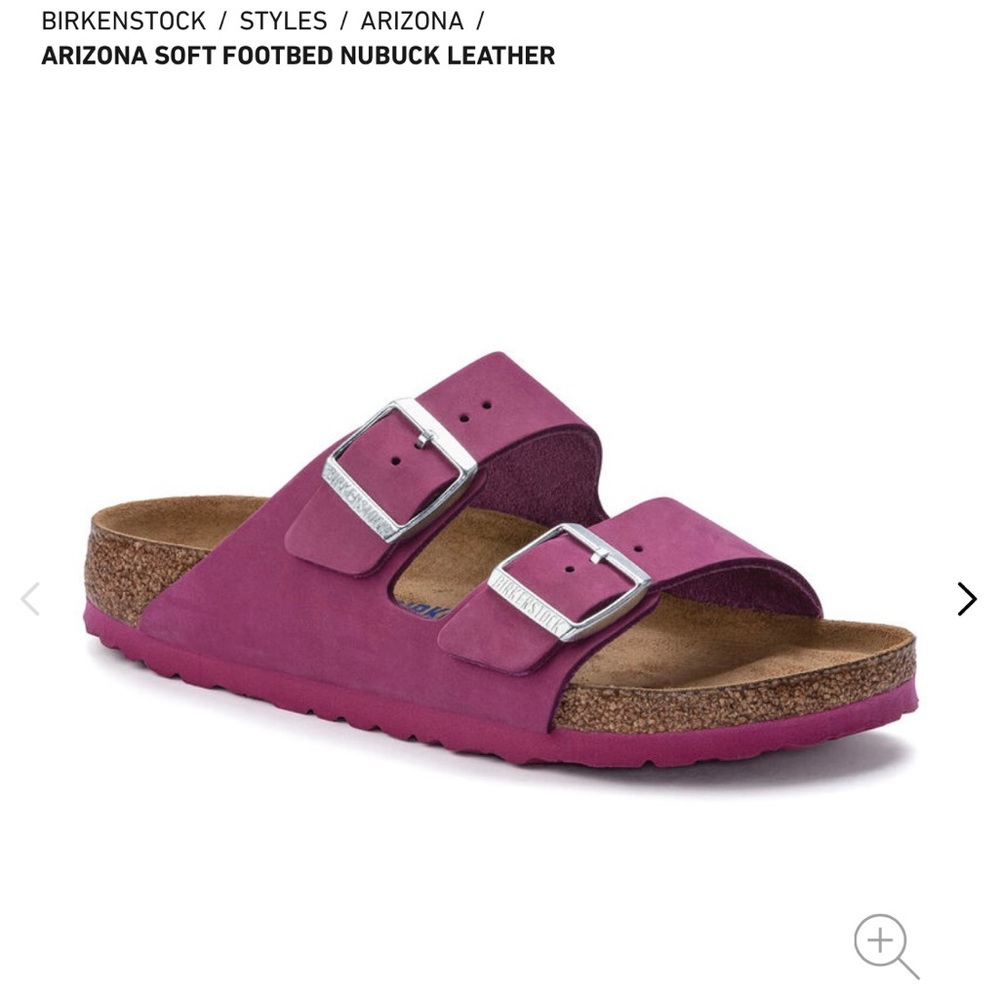 Dark fuschia soft footbed Arizona Birkenstocks